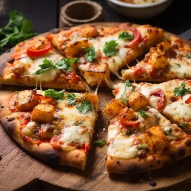 Spiced Paneer Pizza.