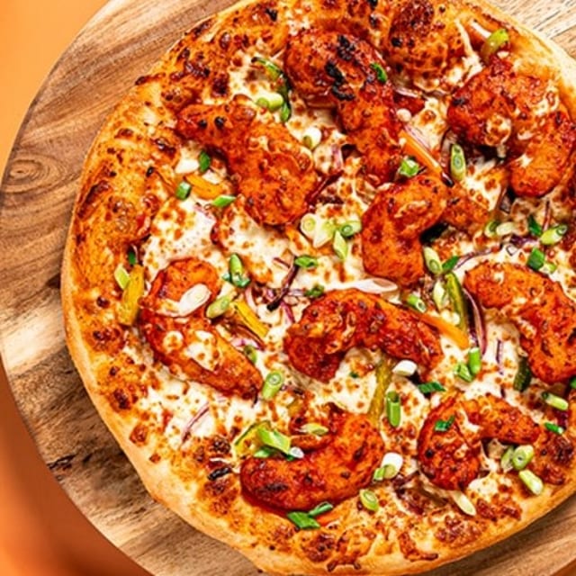 Juicy Shrimp Pizza.