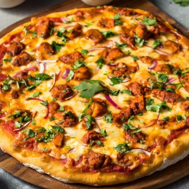 Mushroom Tikka Pizza.
