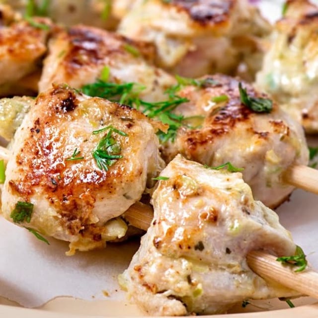 Malai Chicken Kebab.