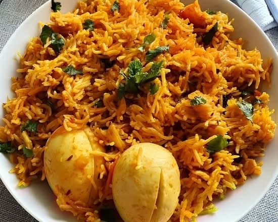Guntur Mirchi Egg Biryani.