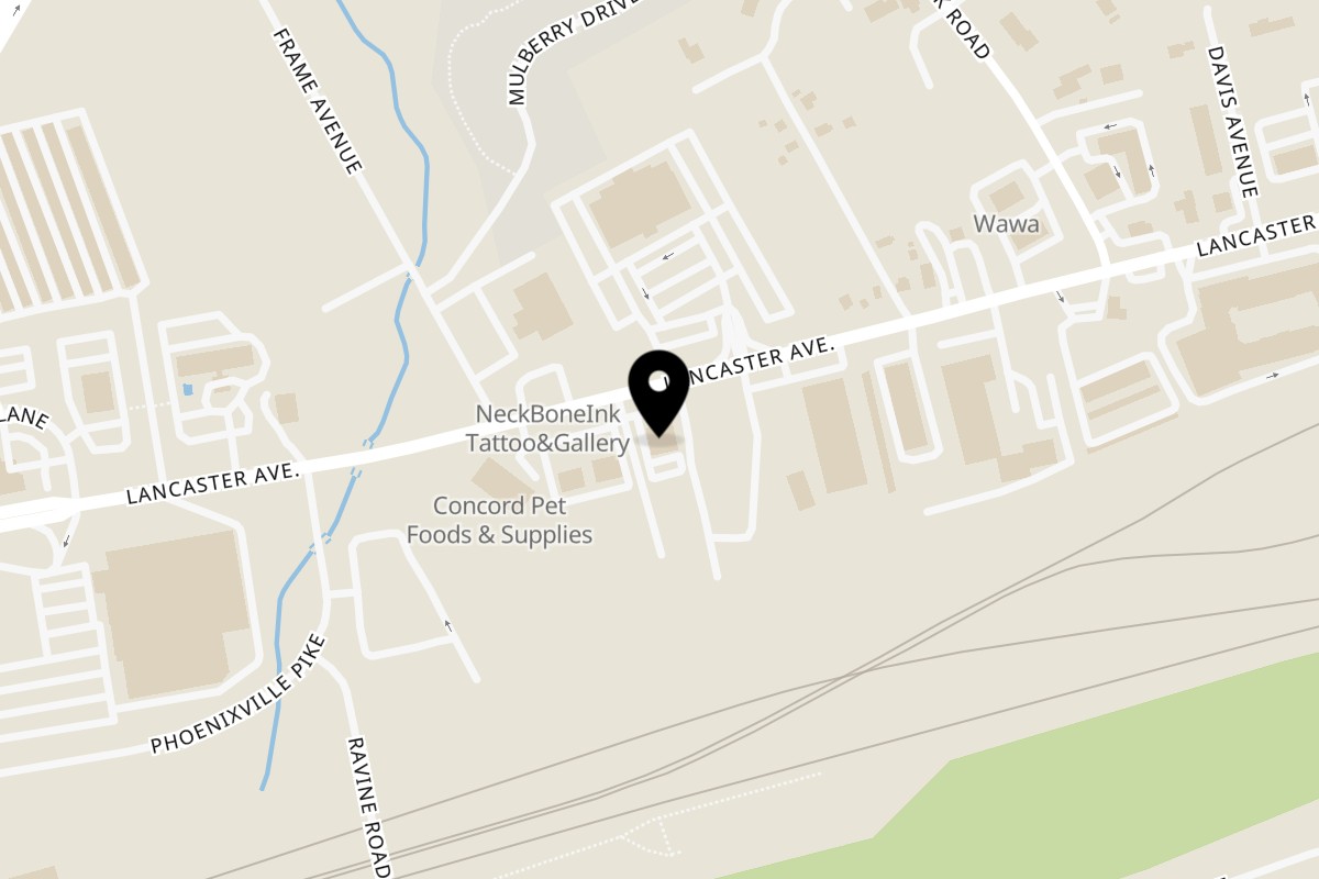 Map showing the location of Biryani & Bites on 630 Lancaster Ave in Malvern